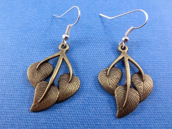 Blatt Ohrringe Vintage Optik Laub leaf